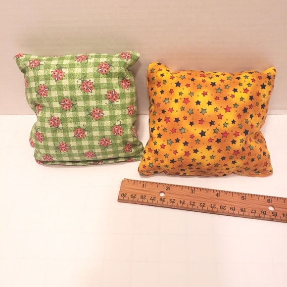 2 Handmade Tooth Fairy Pillows, Yellow and Green - Picture 3 of 3